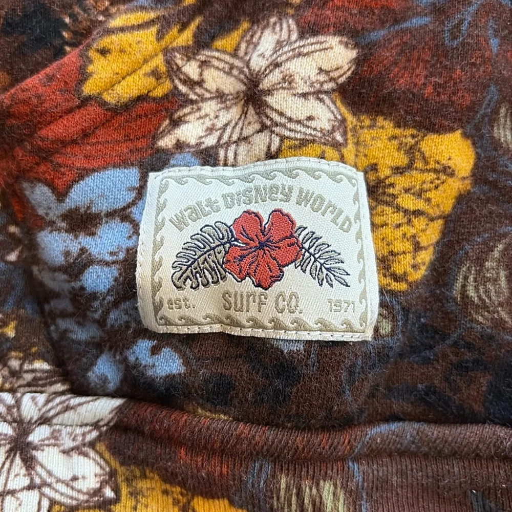 Vintage Disney World zip hoodie jacket women’s large brown floral - Picture 3 of 3